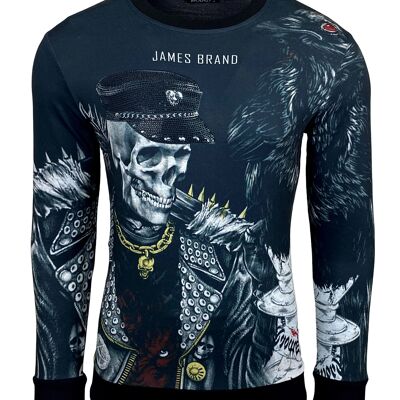 Subliminal Mode - Men's Printed Sweater With Rhinestones 4