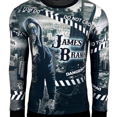 Subliminal Mode - Men's Printed Sweater With Rhinestones 5