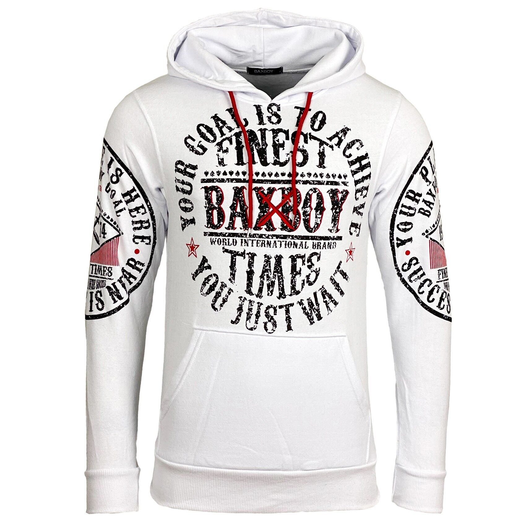 Felpa con cappuccio vintage in modalità subliminale bianca