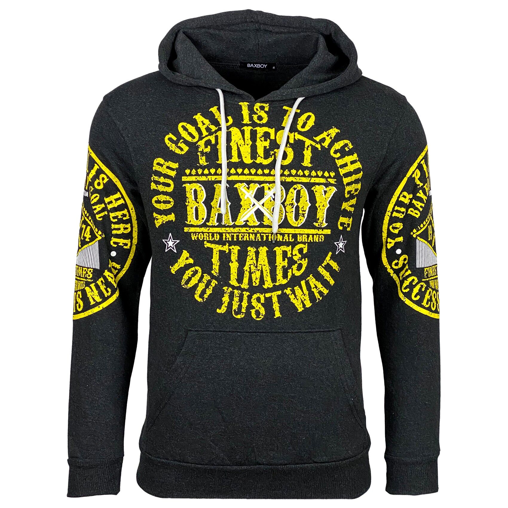 Felpa con cappuccio vintage grigio scuro in modalità subliminale