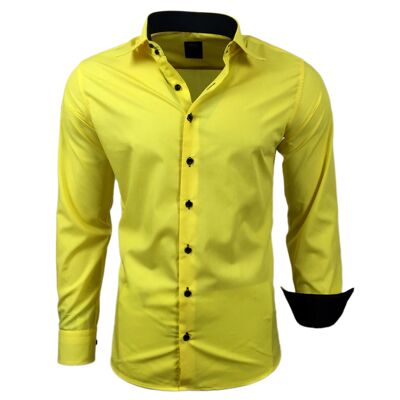 Camicia bicolore basic in modalità subliminale giallo tinta unita