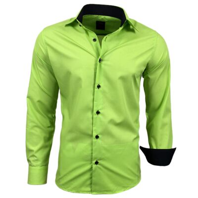 Subliminal Mode Camisa Básica Bicolor Verde Liso