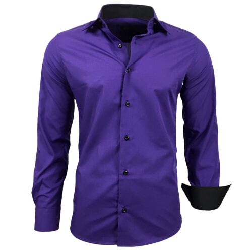 Subliminal Mode Chemise Basique Bicolore Uni  Violet