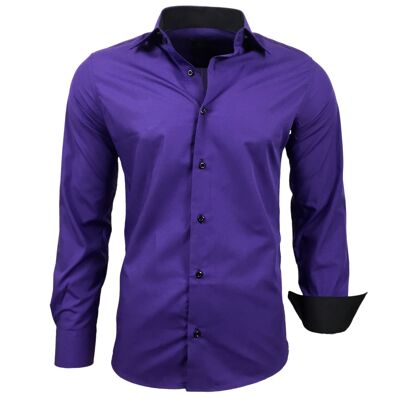 Subliminal Mode Basic Two-Tone Shirt Plain Purple