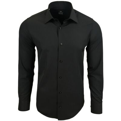 Subliminal Mode Shirt Basic Einfarbig Schwarz