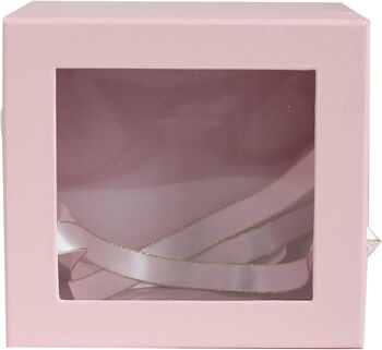 Ensemble de 3 carrés, imprimé rose layette, anse en ruban blanc et or 7