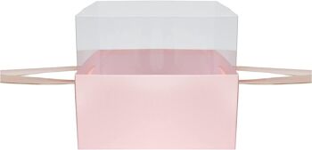 Ensemble de 3 carrés, imprimé rose layette, anse en ruban blanc et or 9