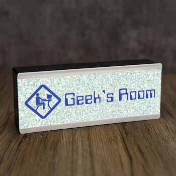 Enseigne de chambre lumineuse Geeks Room 1