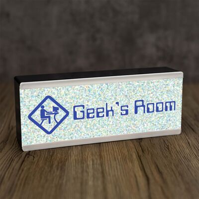 Enseigne de chambre lumineuse Geeks Room