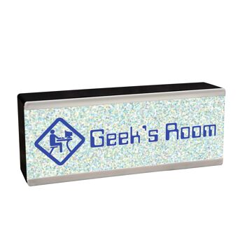 Enseigne de chambre lumineuse Geeks Room 6