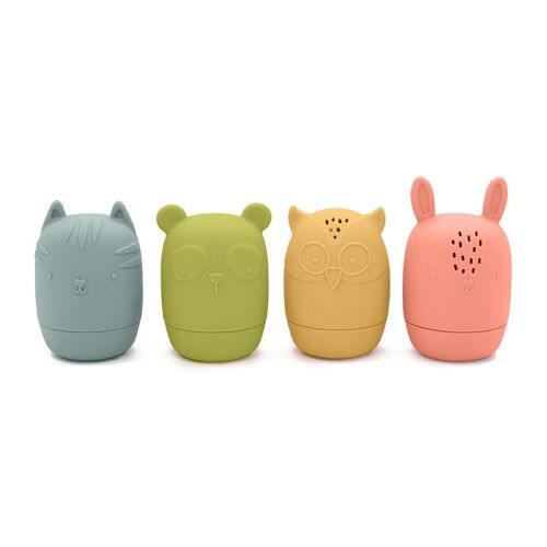 Jouet de bain Animaux Totem en silicone 4 pces