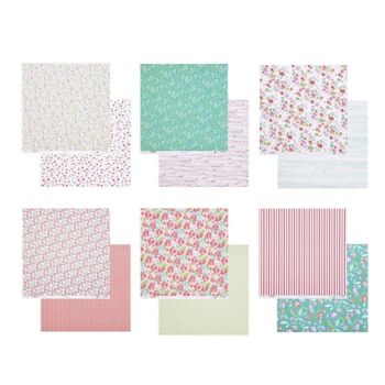 Papiers de Scrapbooking imprimés - Motifs fleuris printannier multicolore 2