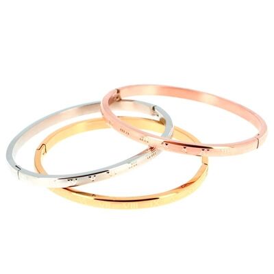 3 Stainless steel bracelets set with Roman numerals