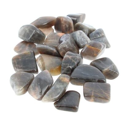 500 g Tumbled Stones Clear Black Moon Stone EXTRA