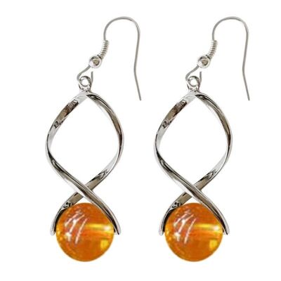 Boucles d'Oreille Citrine Naturelle Billes 12 mm