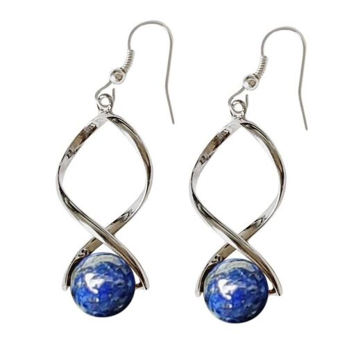 Boucles d'Oreille Lapis Lazuli Billes 10 mm