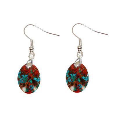 Oval Multicolored Opal Earrings