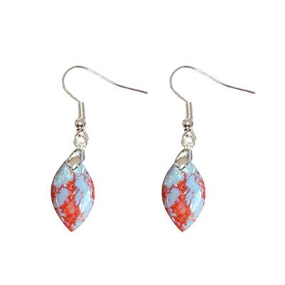 Boucles d'Oreilles Agate Rouge Marquise