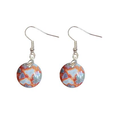 Round Red Agate Earrings