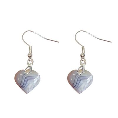 Heart Banded Agate Earrings
