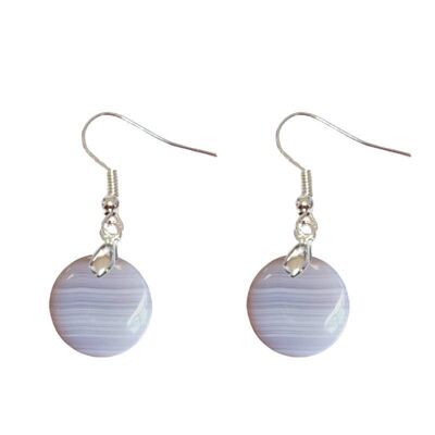 Round Banded Agate Earrings