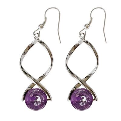 Amethyst Perlen 10 mm Ohrringe