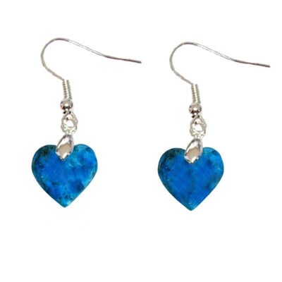 Heart Heated Apatite Earrings