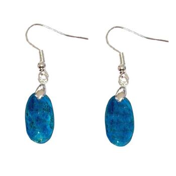 Boucles d'Oreilles Apatite Chauffée Ovale