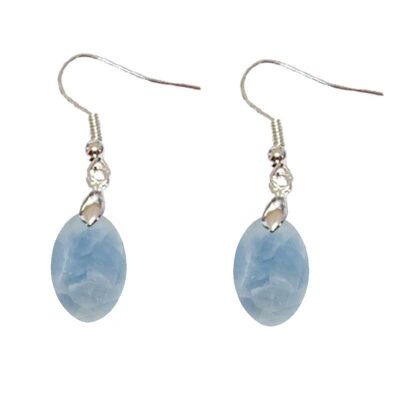 Oval Blue Calcite Earrings