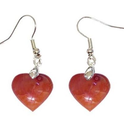 Carnelian Heart Earrings