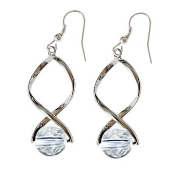 Boucles d'Oreilles Cristal de Roche Billes 10 mm