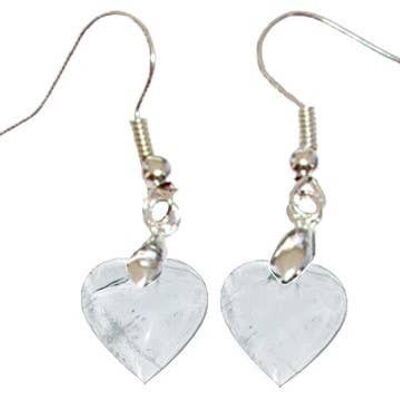 Heart Rock Crystal Earrings