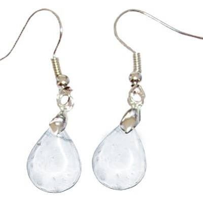 Boucles d'Oreilles Cristal de Roche Goutte