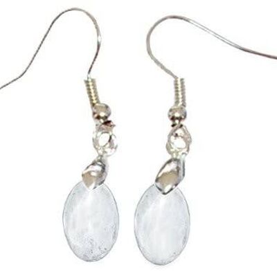 Boucles d'Oreilles Cristal de Roche Ovale