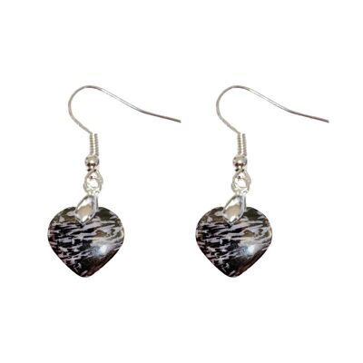 Gabbro Striped Heart Earrings