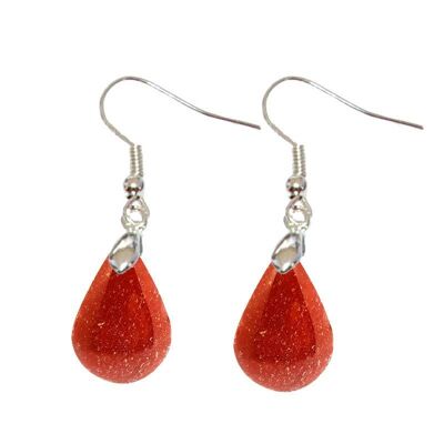 Pendientes Gota Jaspe Rojo