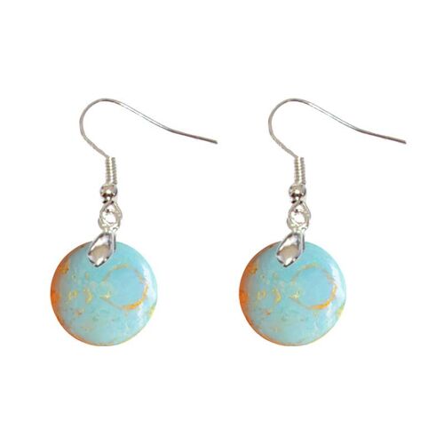 Boucles d'Oreilles Opale Bleue Rond