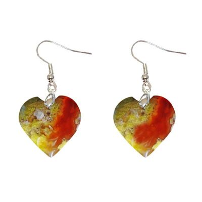 Heart Chalcedony Opal Earrings