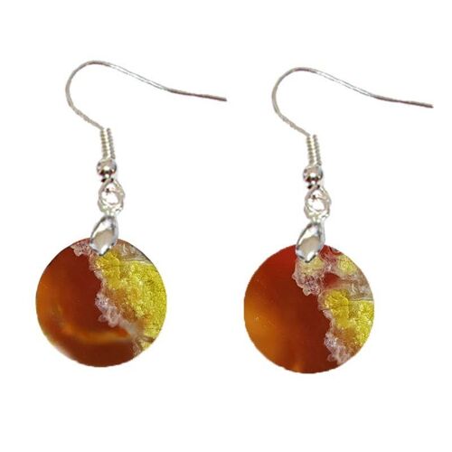 Boucles d'Oreilles Opale Calcédoine Rond