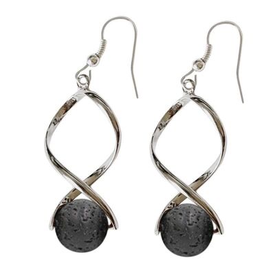 10 mm Lava Stone Beads Earrings