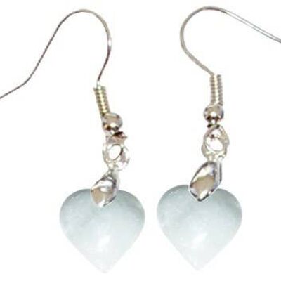 Heart White Quartz Earrings