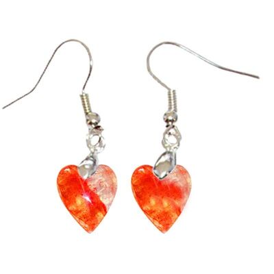 Heart Red Hematoid Quartz Earrings