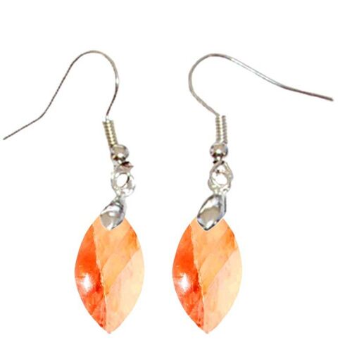 Boucles d'Oreilles Quartz Hématoïde Rouge Marquise