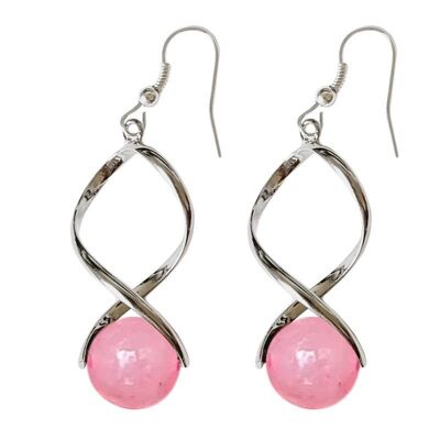 Orecchini con perle di quarzo rosa da 12 mm