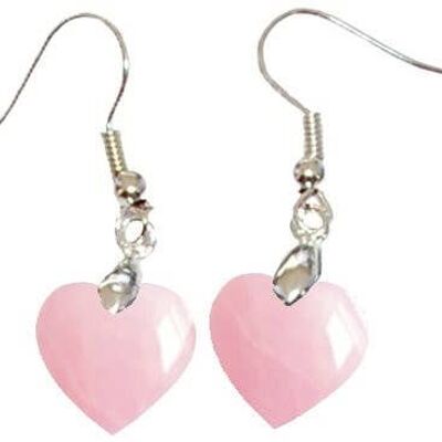 Heart Rose Quartz Earrings