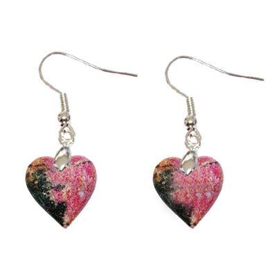 Rhodonite Heart Earrings