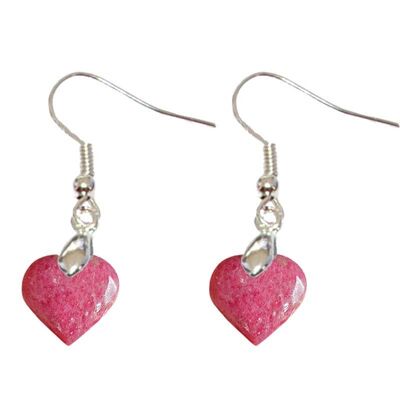 Boucles d'Oreilles Rhodonite EXTRA Cœur