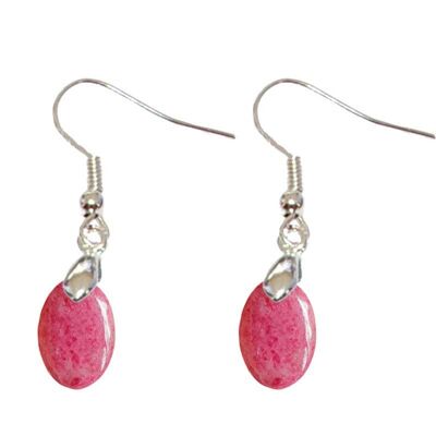 Boucles d'Oreilles Rhodonite EXTRA Ovale
