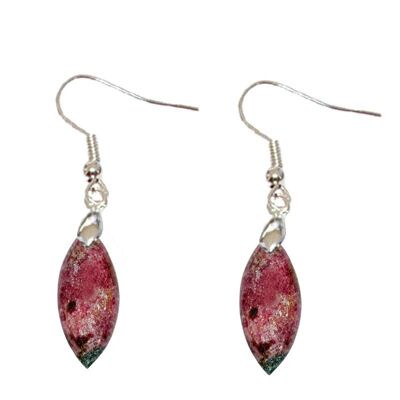 Boucles d'Oreilles Rhodonite Marquise