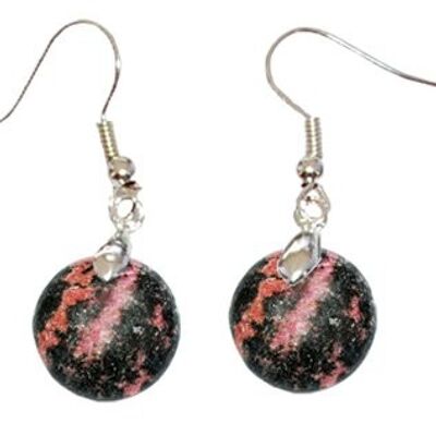 Round Rhodonite Earrings